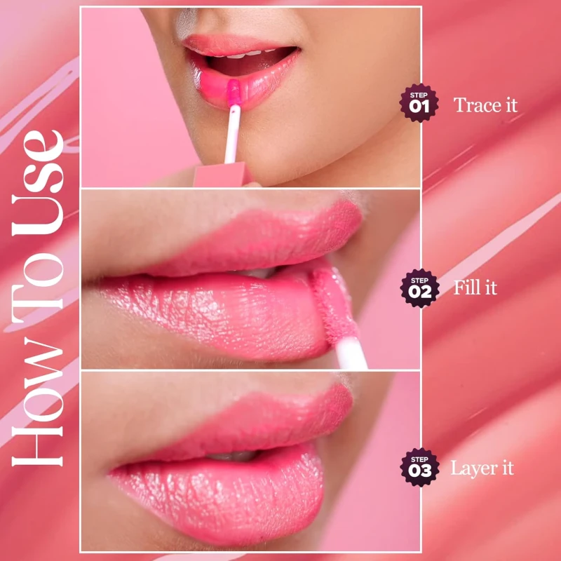 Hilary Rhoda Glass Glow Lip Gloss | Nourishing & Hydrating Lip Gloss | Sheer Coverage | High Shine | Juicy & Plump Lips | Glides on Smoothly | 5ml (Peach Me - Shade 02) thumbnail 6